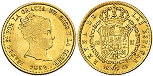 1839. Isabel II. Madrid. CL. 80 reales. ... 