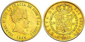 1844. Isabel II. Madrid. CL. 80 reales. ... 