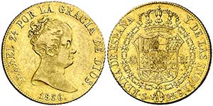 1836. Isabel II. Sevilla. DR. 80 reales. ... 