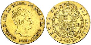 1842/1. Isabel II. Sevilla. RD. 80 reales. ... 