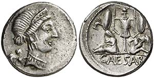(46-45 a.C.). Julio César. Denario. (Spink ... 