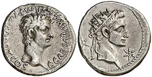 (37 d.C.). Calígula y Augusto. Denario. ... 