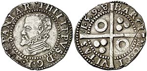 1598. Felipe II. Barcelona. 1 croat. (Cal. ... 