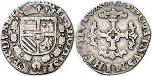 1593. Felipe II. Amberes. 1/20 de escudo ... 