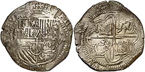 * s/d. Felipe II. Potosí. 8 reales. 26,06 ... 