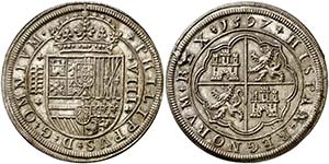 * 1597. Felipe II. Segovia. 8 reales. (Cal. ... 