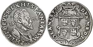 1579. Felipe II. Milán. 1 escudo. (Vti. 48) ... 