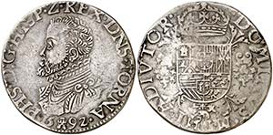 1592. Felipe II. Tournai. 1 escudo felipe. ... 
