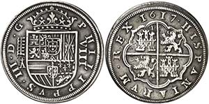 1617/6. Felipe III. Segovia. . 8 reales. ... 