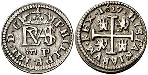 1627. Felipe IV. Segovia. P. 1/2 real. (Cal. ... 