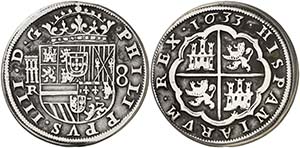 1633. Felipe IV. Segovia. R. 8 reales. (Cal. ... 