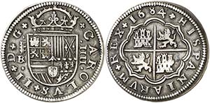 1684. Carlos II. Segovia.  BR. 4 reales. ... 