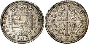 * 1728. Felipe V. Sevilla.  P. 8 reales. ... 