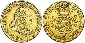 1741. Felipe V. México. MF. 2 escudos. ... 