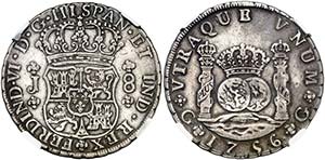 * 1756. Fernando VI. Guatemala. J. 8 reales. ... 