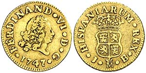 1747. Fernando VI. Madrid. JB. 1/2 escudo. ... 