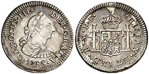1783. Carlos III. México. FF. 1/2 real. ... 