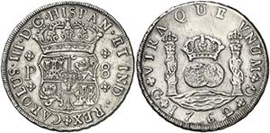 * 1762. Carlos III. Guatemala. P. 8 reales. ... 