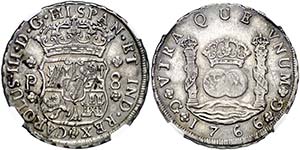 * 1766. Carlos III. Guatemala. P. 8 reales. ... 