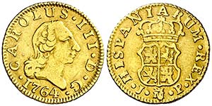 1764. Carlos III. Madrid. JP. 1/2 escudo. ... 