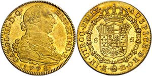* 1778. Carlos III. Madrid. PJ. 8 escudos. ... 