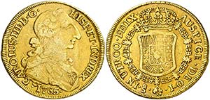 1765. Carlos III. Santiago. J. 8 escudos. ... 