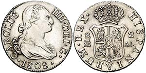 1808. Carlos IV. Madrid. AI. 2 reales. (Cal. ... 