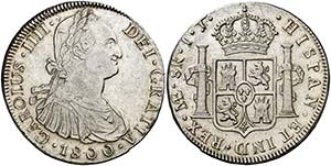 1800. Carlos IV. Lima. IJ. 8 reales. (Cal. ... 