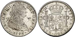 1794. Carlos IV. México. FM. 8 reales. ... 