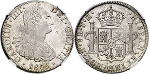 1805. Carlos IV. México. TH. 8 reales. ... 