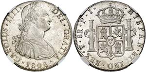 1808. Carlos IV. Potosí. PJ. 8 reales. ... 