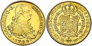 1790. Carlos IV. Madrid. MF. 2 escudos. ... 