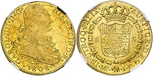 1808. Carlos IV. Lima. JP. 8 escudos. (Cal. ... 