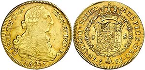 1805. Carlos IV. Santiago. FJ. 8 escudos. ... 