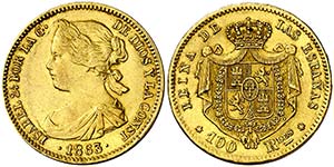 1863. Isabel II. Madrid. 100 reales. (Cal. ... 