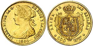 1864. Isabel II. Madrid. 100 reales. (Cal. ... 