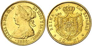 1866. Isabel II. Madrid. 10 escudos. (Cal. ... 