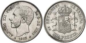 1882*1882. Alfonso XII. MSM. 1 peseta. (Cal. ... 
