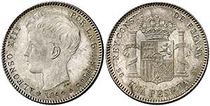 1899*1899. Alfonso XIII. SGV. 1 peseta. ... 