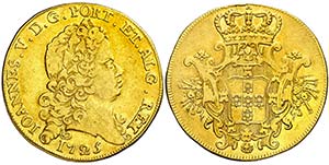 1725. Portugal. Juan V. (Lisboa). 4 escudos. ... 