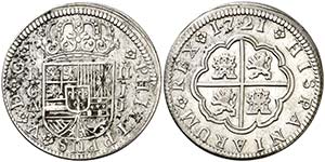 1721. Felipe V. Cuenca. JJ. 2 reales. (Cal. ... 