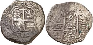 1737. Felipe V. Potosí. E. 8 reales. Cal. ... 