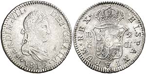1812. Fernando VII. Cádiz. CI. 2 reales. ... 