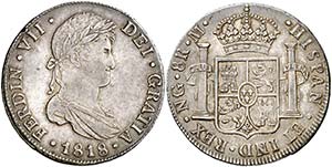 1818. Fernando VII. Guatemala. M. 8 reales. ... 