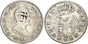 (1841). 5,76 g. Resello de Vique (Cuba) (De ... 