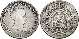 1841. Isabel II. Madrid. CL. 10 reales. ... 