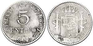 1896. Alfonso XIII. Puerto Rico. PGV. 5 ... 
