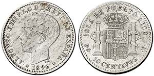1896. Alfonso XIII. Puerto Rico. PGV. 10 ... 
