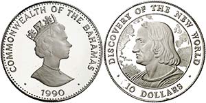 1990. Bahamas. Isabel II. 10 dólares. (Kr. ... 