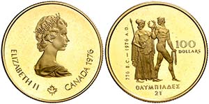 1976. Canadá. Isabel II. 100 dólares. (Fr. ... 